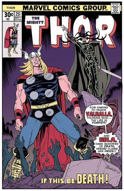La vision de Mauricet de la couverture de Thor #251
